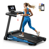 MERACH Foldable Treadmill with Incline, 7.5MPH Quiet Treadmills for Home with Double Deck Technology, 4 Silicone Shock Cushion, ,16.5" Wider Belt, APP