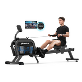 MERACH Rowing Machine, Magnetic Rower Machine for Home, 16 Levels of Quiet Resistance, Dual Slide Rail with Max 350lb Weight Capacity, App Compatible