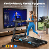 MERACH Foldable Treadmill with Incline, 7.5MPH Quiet Treadmills for Home with Double Deck Technology, 4 Silicone Shock Cushion, ,16.5" Wider Belt, APP