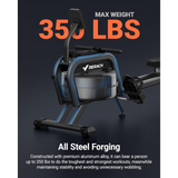 MERACH Rowing Machine, Magnetic Rower Machine for Home, 16 Levels of Quiet Resistance, Dual Slide Rail with Max 350lb Weight Capacity, App Compatible